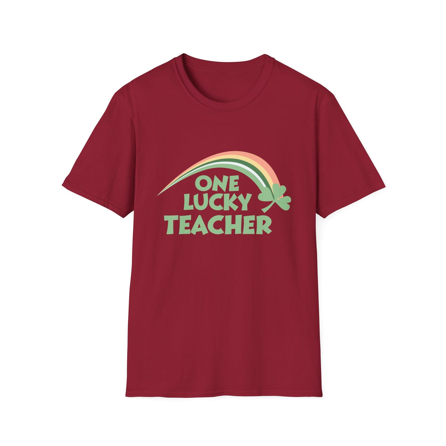 One Lucky Teacher Retro Rainbow T-Shirt
