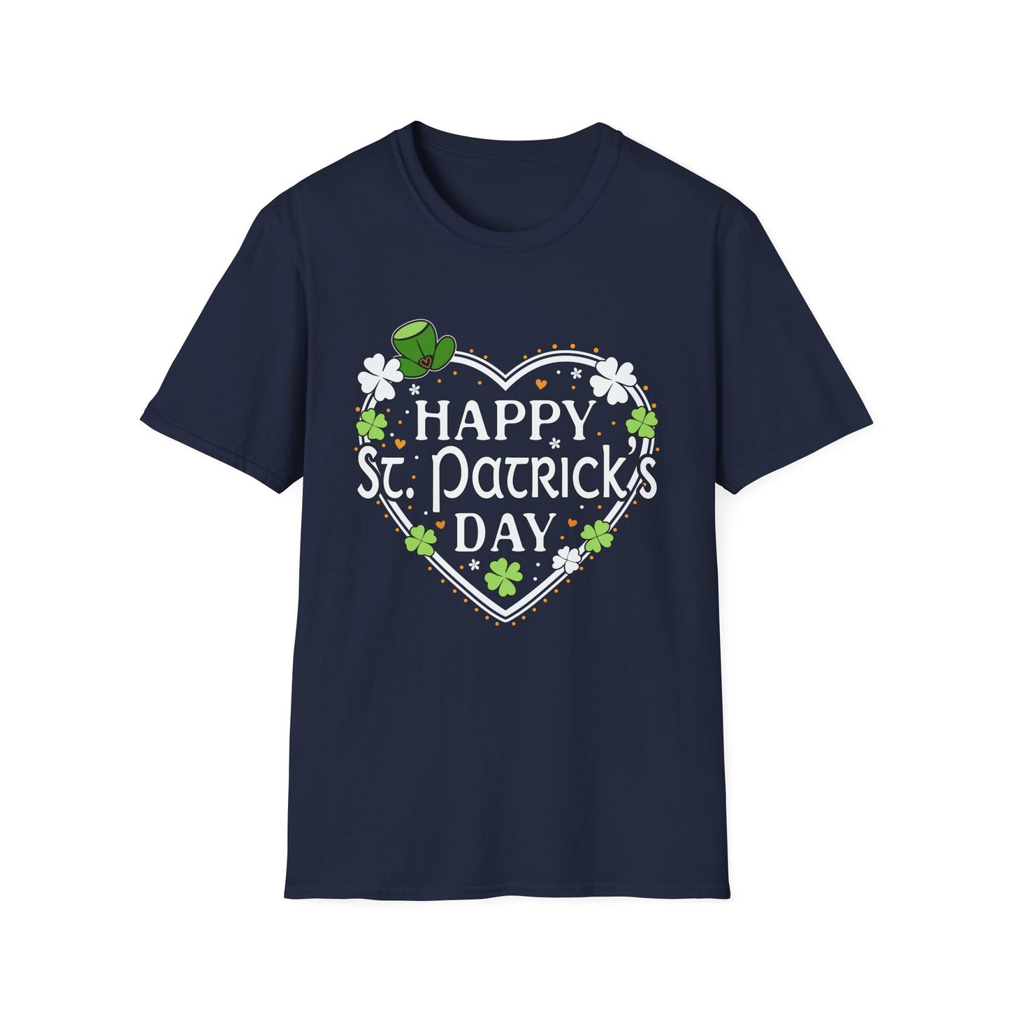 Happy St. Patrick's Day Festive Heart Shape with Shamrocks T-Shirt