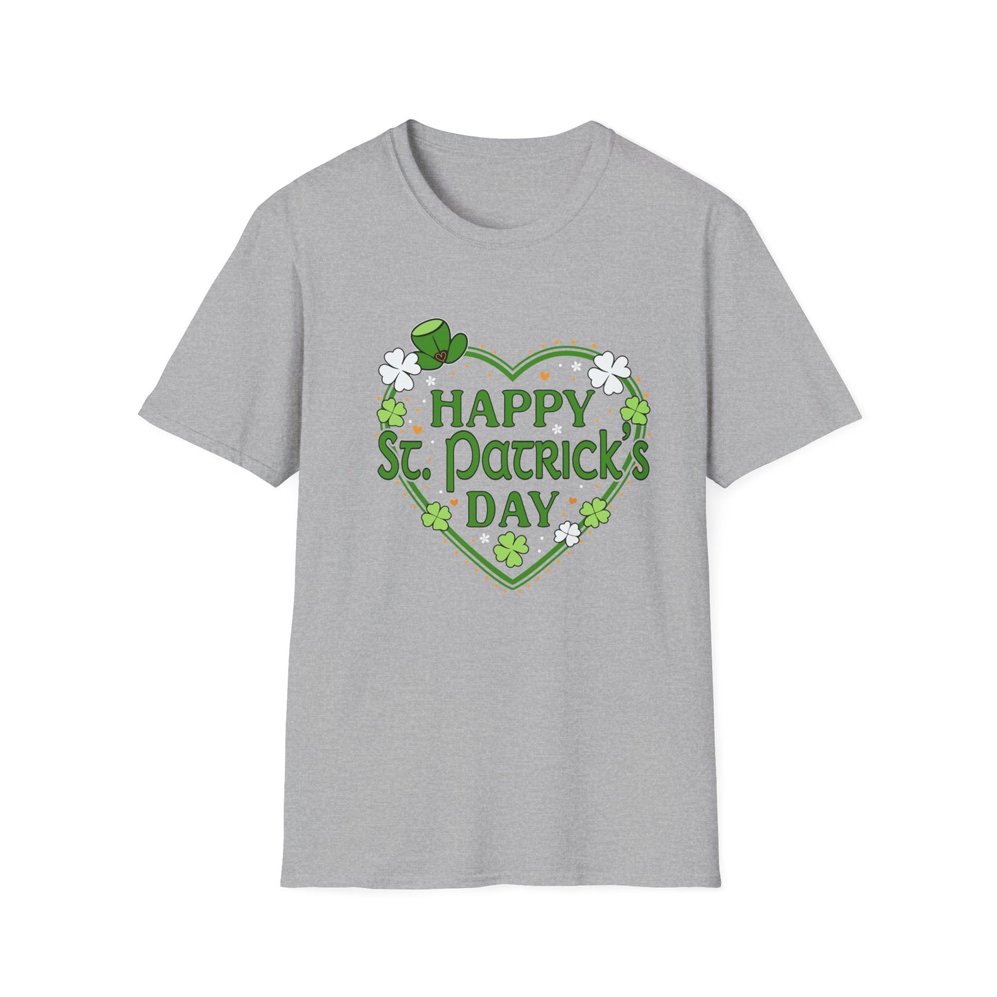 Happy St. Patrick's Day Festive Heart Shape with Shamrocks T-Shirt