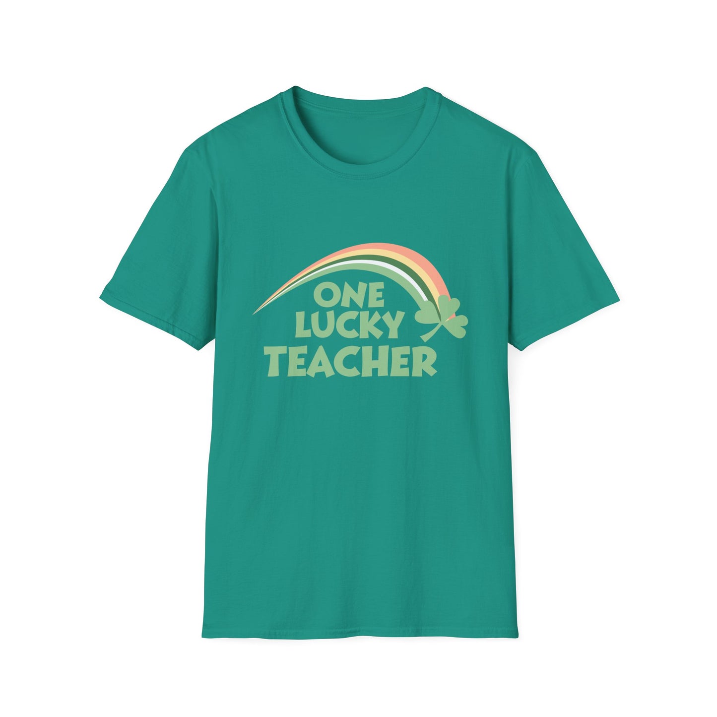 One Lucky Teacher Retro Rainbow T-Shirt