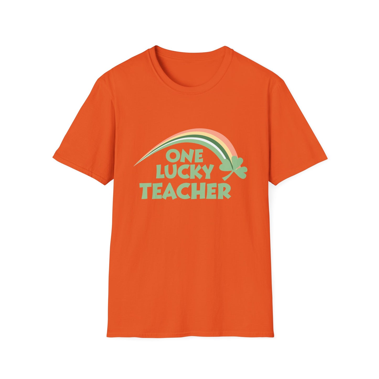 One Lucky Teacher Retro Rainbow T-Shirt