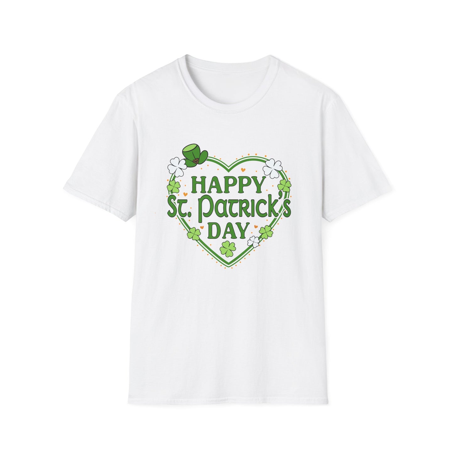 Happy St. Patrick's Day Festive Heart Shape with Shamrocks T-Shirt