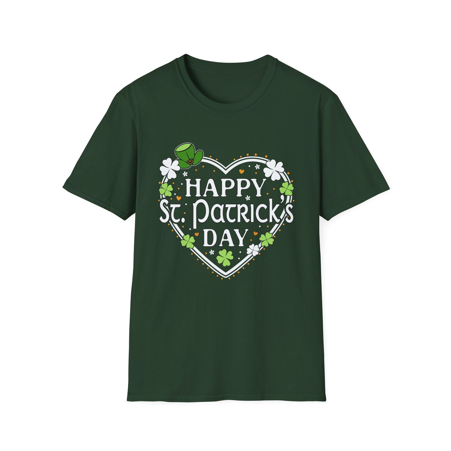 Happy St. Patrick's Day Festive Heart Shape with Shamrocks T-Shirt