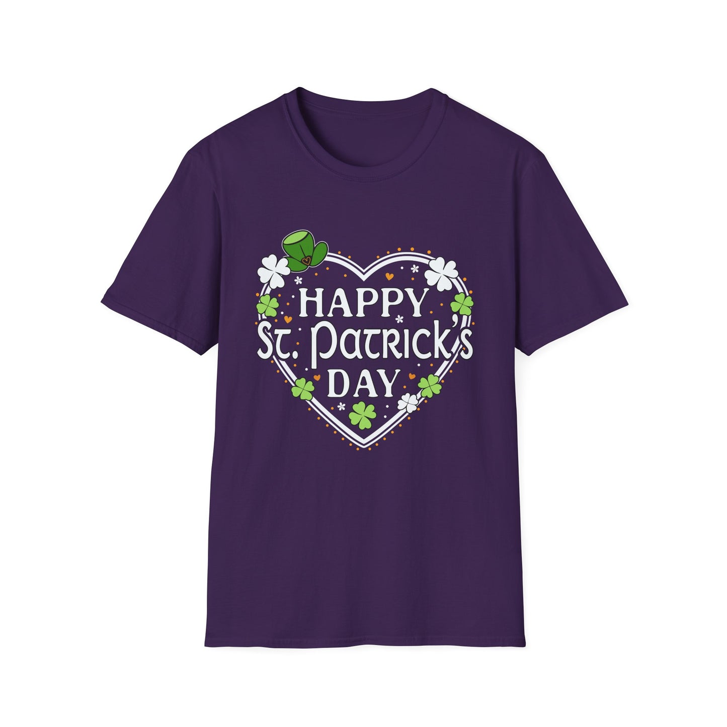 Happy St. Patrick's Day Festive Heart Shape with Shamrocks T-Shirt