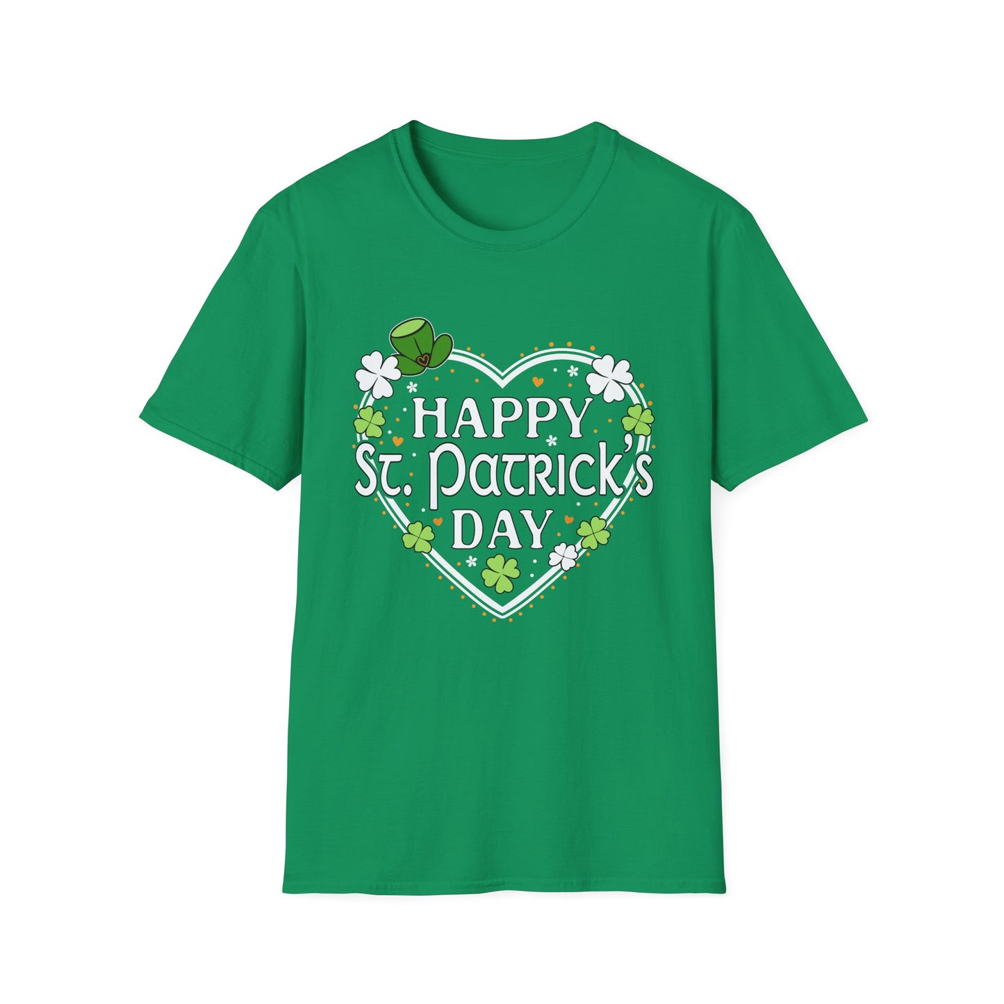 Happy St. Patrick's Day Festive Heart Shape with Shamrocks T-Shirt