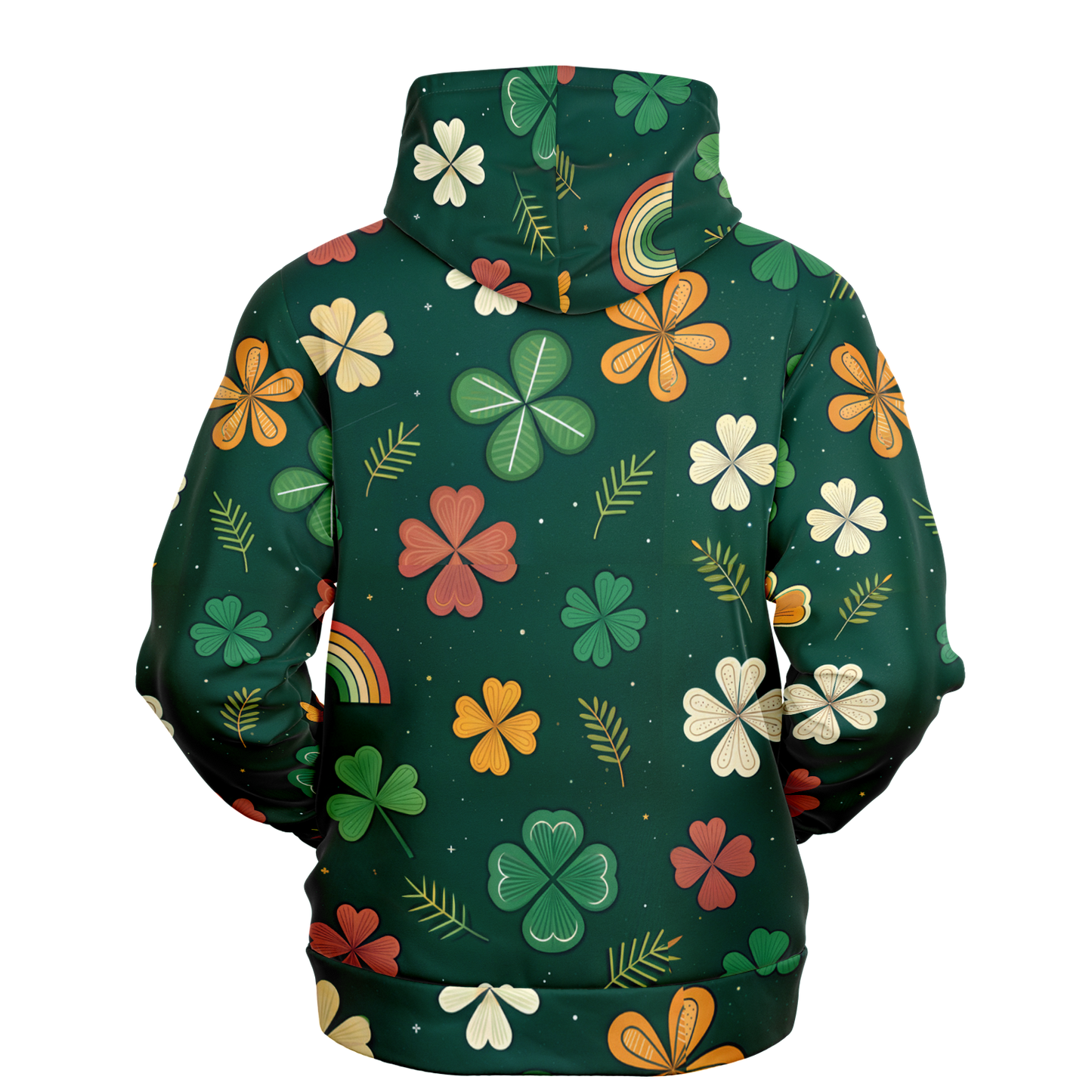 Retro 80's Shamrock Hoodie: Luck O' the Irish All-Over Print