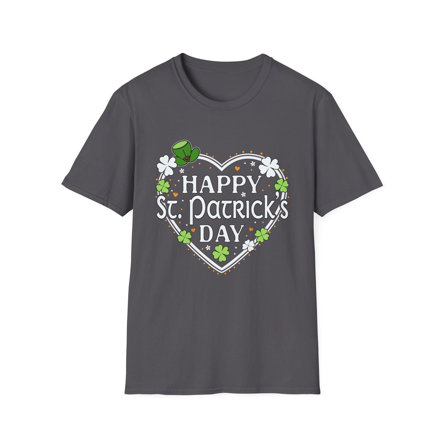 Happy St. Patrick's Day Festive Heart Shape with Shamrocks T-Shirt