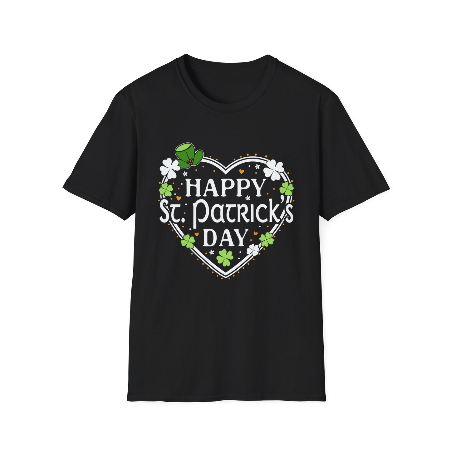 Happy St. Patrick's Day Festive Heart Shape with Shamrocks T-Shirt