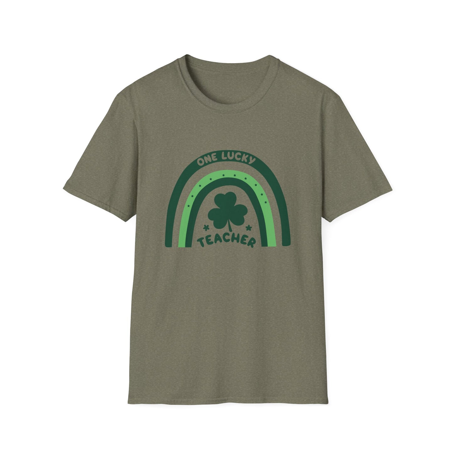 One Lucky Teacher Rainbow Doodle Tee: Perfect for St. Patrick's Day Fun!