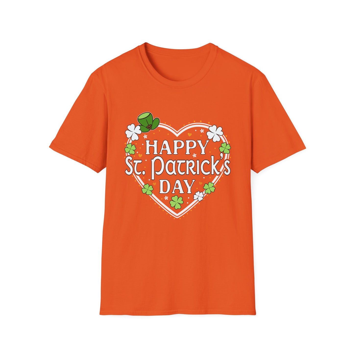 Happy St. Patrick's Day Festive Heart Shape with Shamrocks T-Shirt