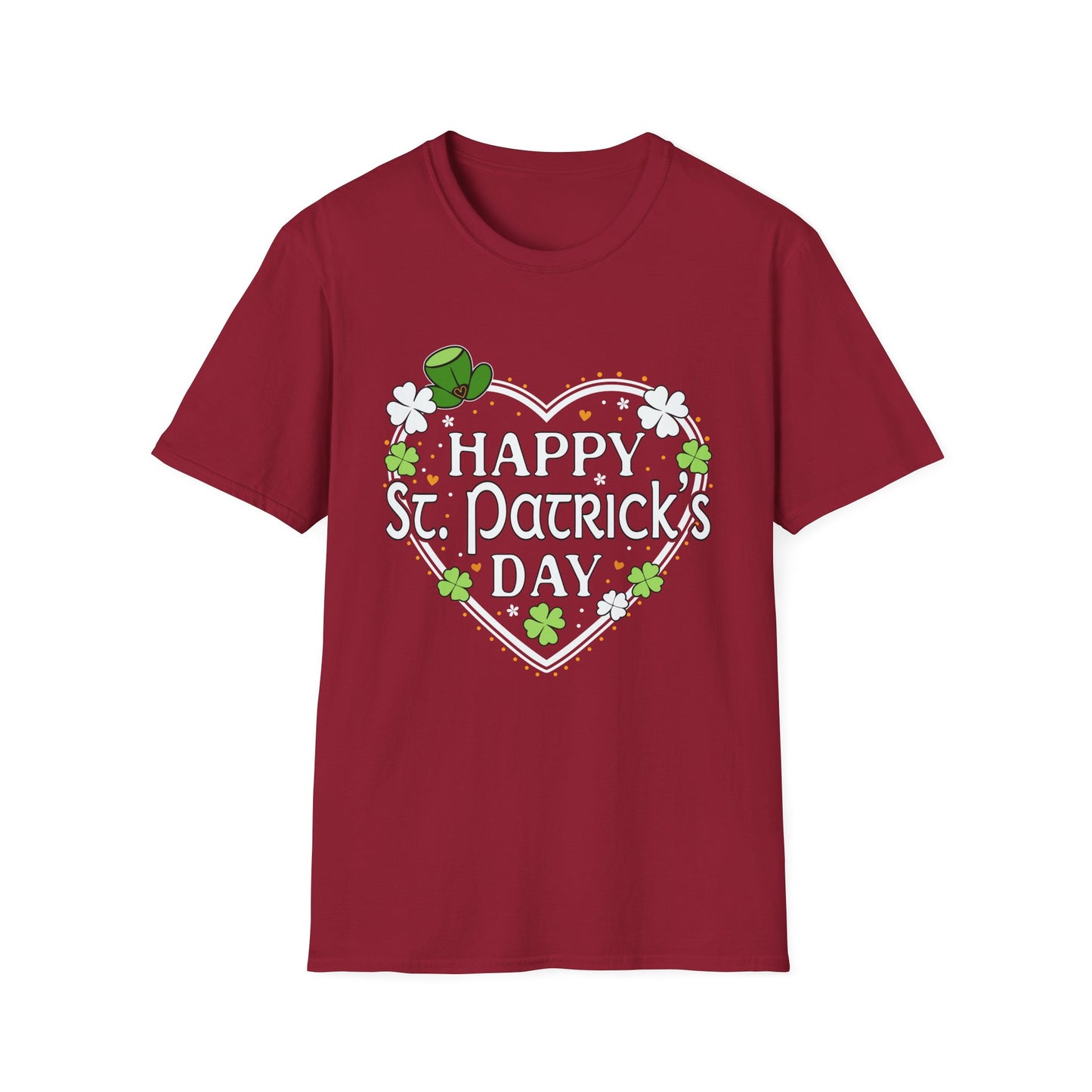 Happy St. Patrick's Day Festive Heart Shape with Shamrocks T-Shirt