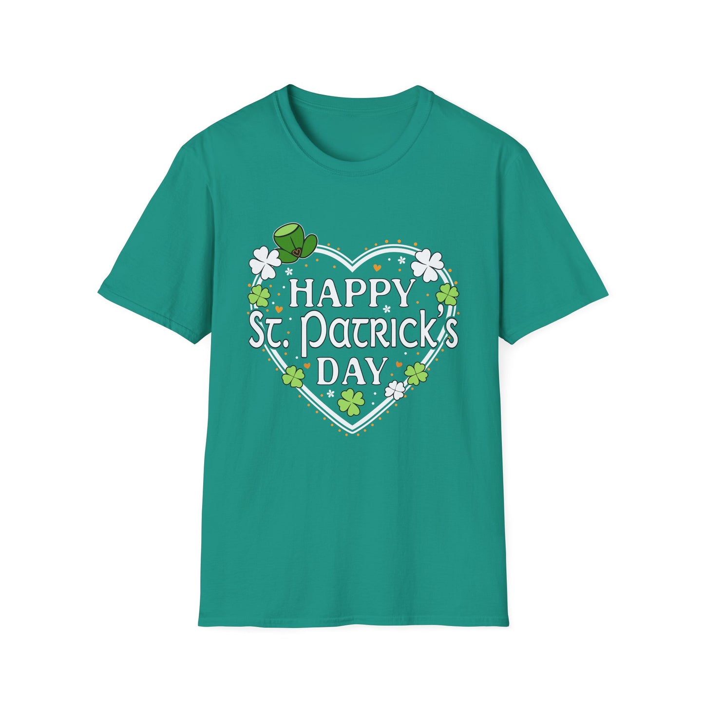 Happy St. Patrick's Day Festive Heart Shape with Shamrocks T-Shirt