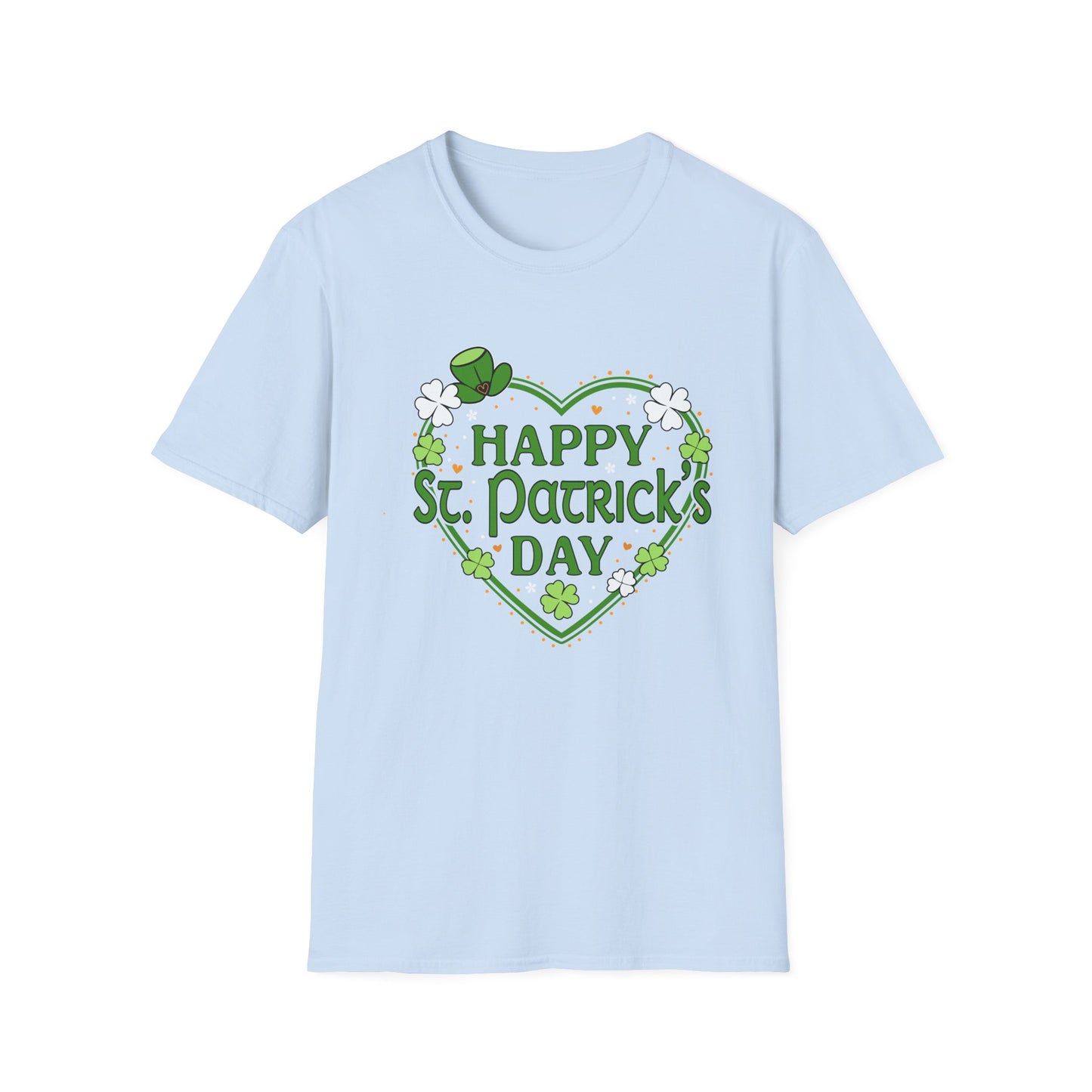Happy St. Patrick's Day Festive Heart Shape with Shamrocks T-Shirt