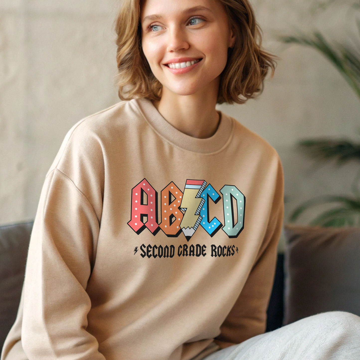 ABCD Rocks Teacher Sweatshirt (elementary school grade personalization)