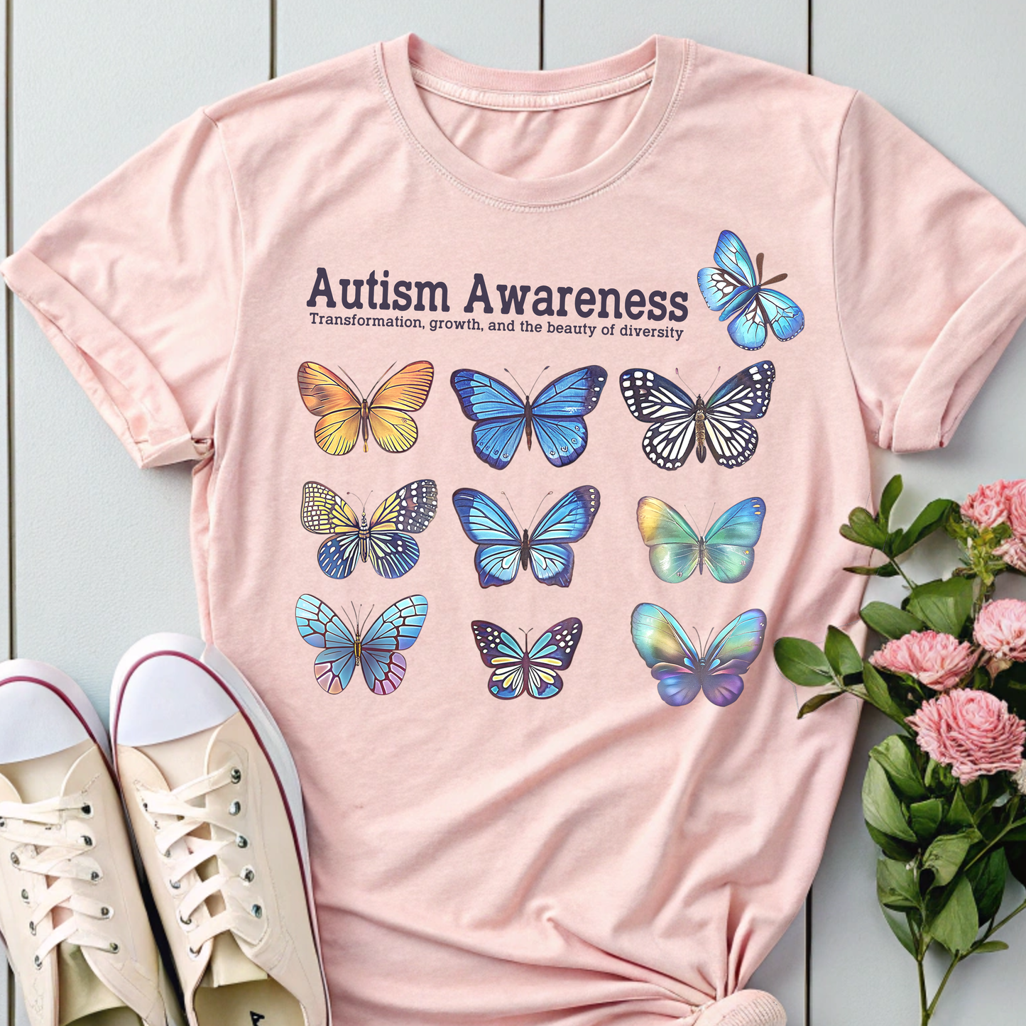 Autism Awareness Butterfly Tee – A Colorful Symbol of Growth & Change
