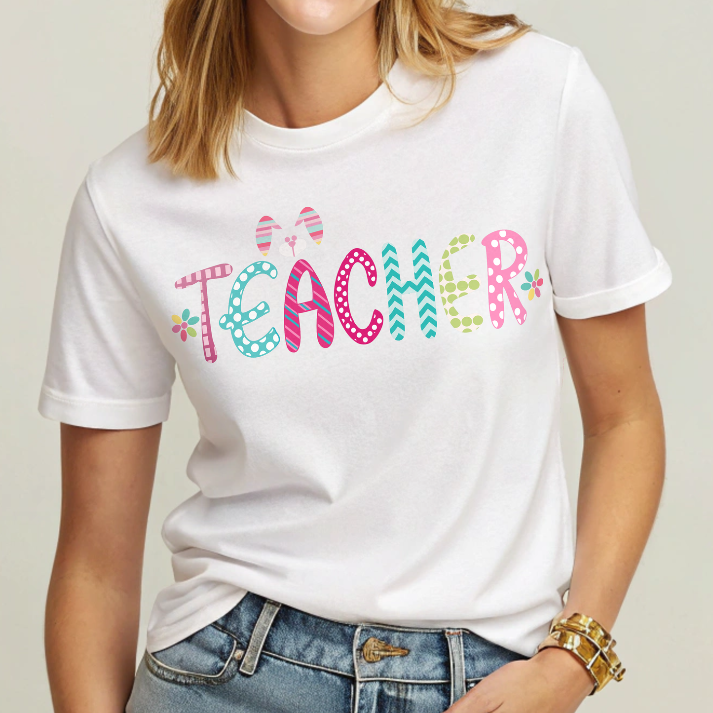 Teacher Easter Letters T-Shirt – The Perfect Easter Gift for Teachers!