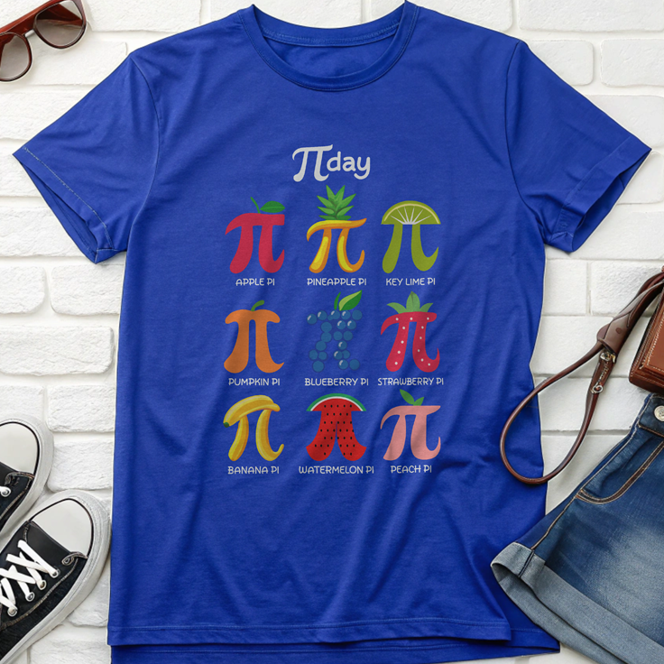 Funny Fruit Pi Day T-Shirt - Ideal Gift for Math Teachers with Pi Symbol