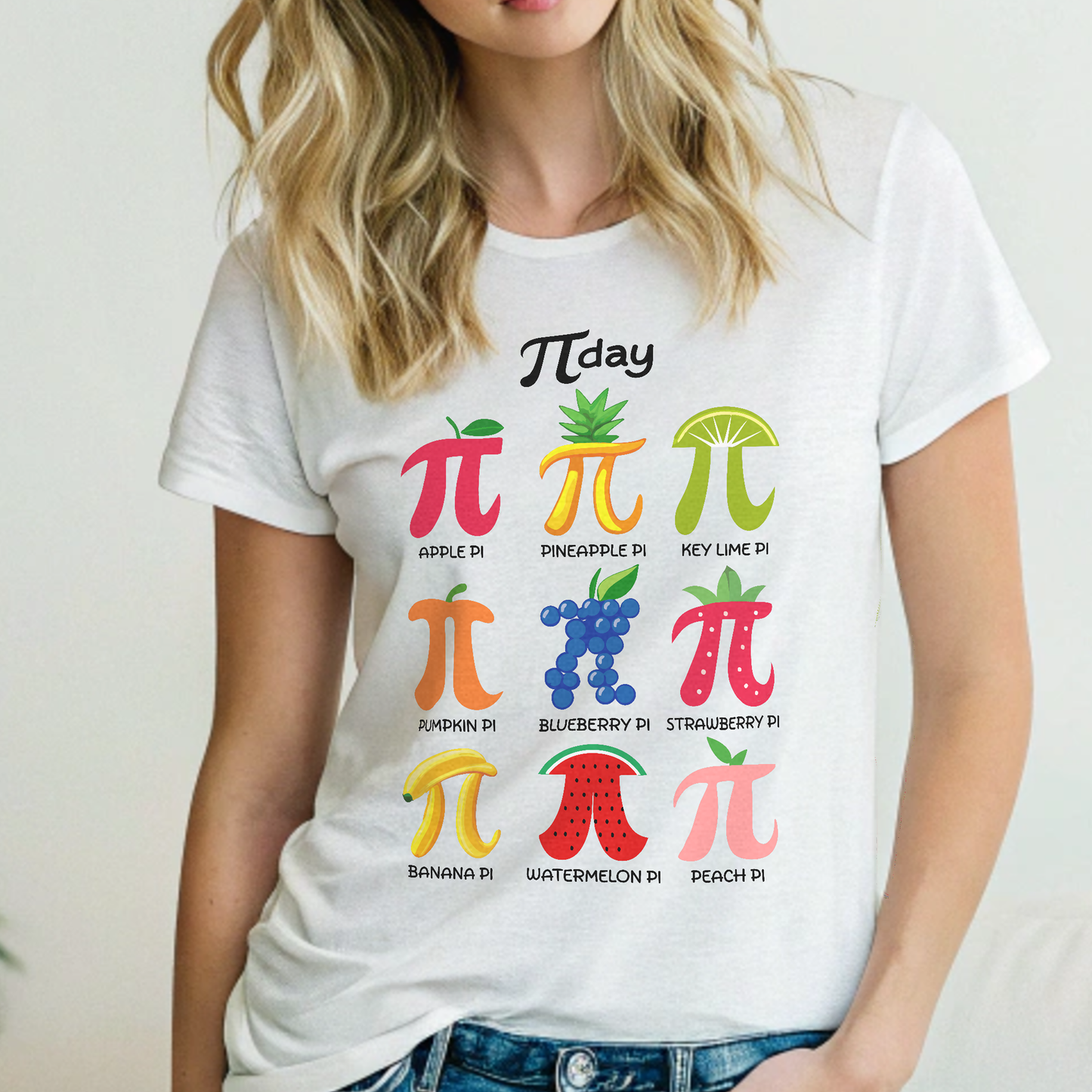 Funny Fruit Pi Day T-Shirt - Ideal Gift for Math Teachers with Pi Symbol