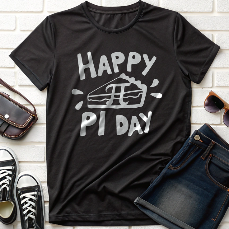 Happy Pi Day T-Shirt - Perfect Gift for Teachers with Pie Slice & Pi Symbol!