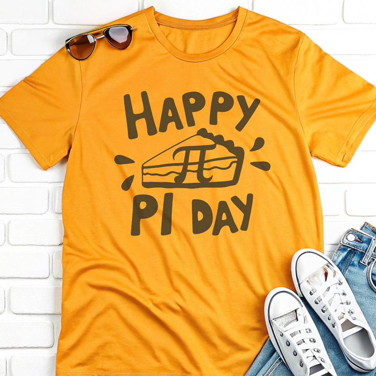 Happy Pi Day T-Shirt - Perfect Gift for Teachers with Pie Slice & Pi Symbol!