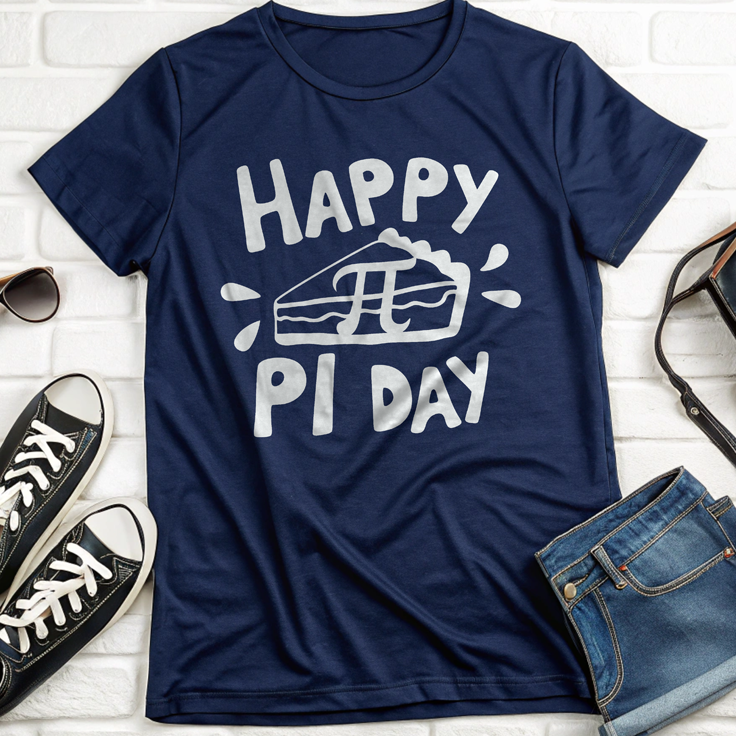 Happy Pi Day T-Shirt - Perfect Gift for Teachers with Pie Slice & Pi Symbol!