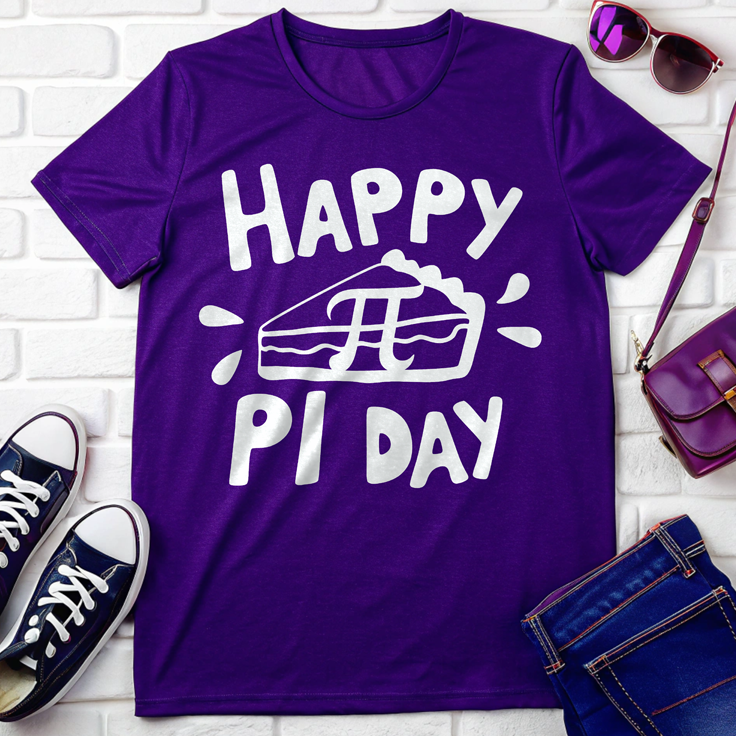 Happy Pi Day T-Shirt - Perfect Gift for Teachers with Pie Slice & Pi Symbol!