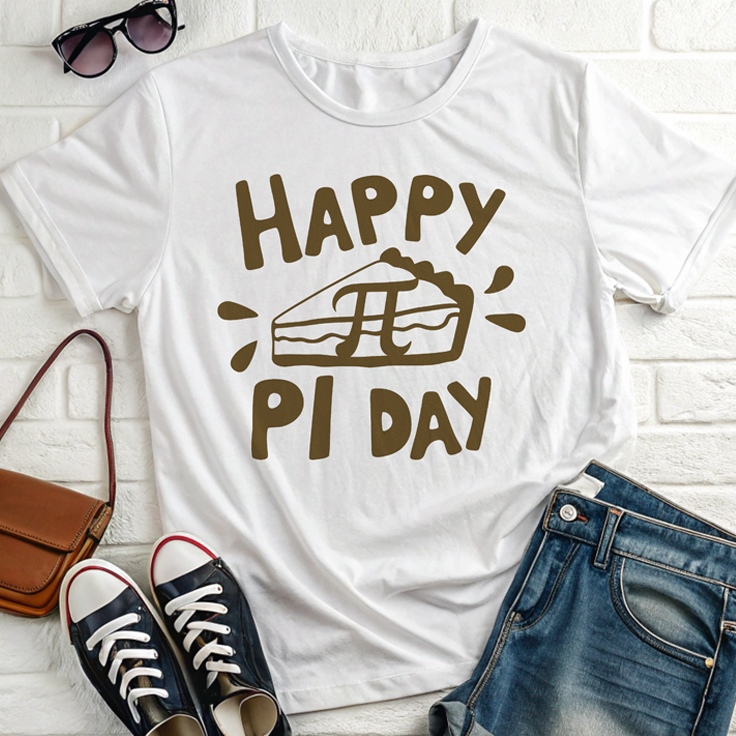 Happy Pi Day T-Shirt - Perfect Gift for Teachers with Pie Slice & Pi Symbol!