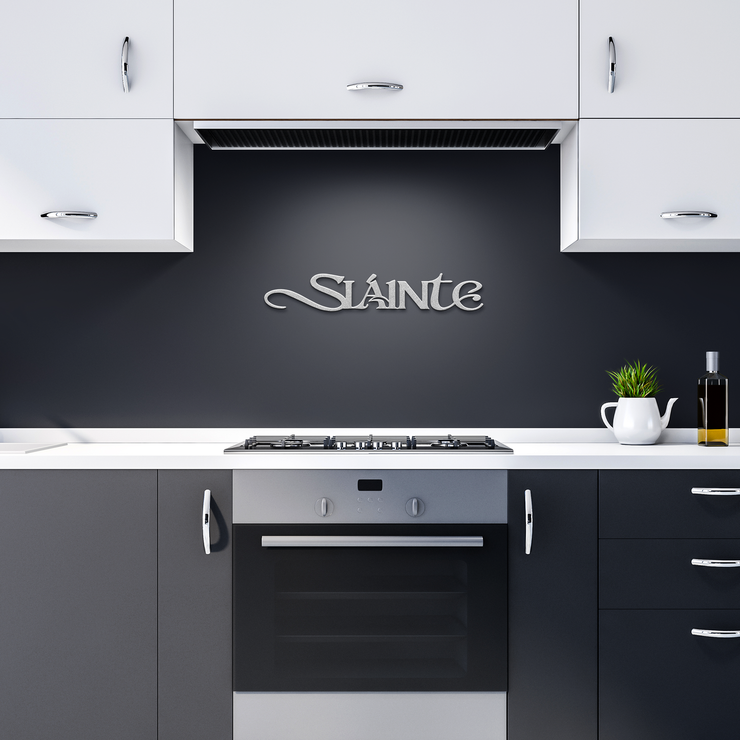Slainte_Metal_Bar_Sign_Cheers_to_Good_H_Silver_Dark_Kitchen_Mockup.png