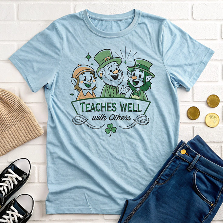 Teaches Well with Others Nostalgic Irish T-Shirt