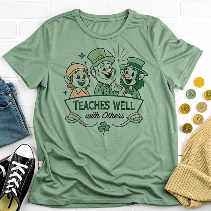 Teaches Well with Others Nostalgic Irish T-Shirt