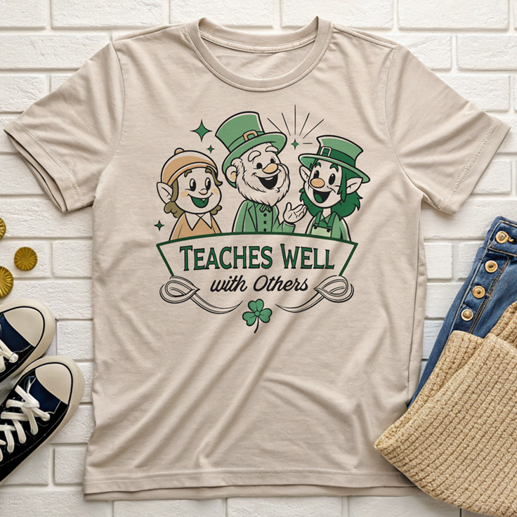 Teaches Well with Others Nostalgic Irish T-Shirt
