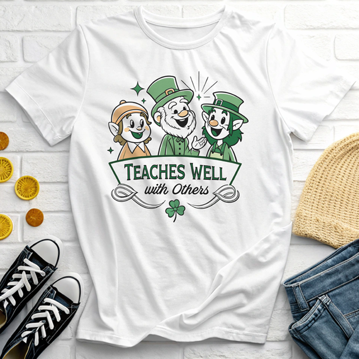 Teaches Well with Others Nostalgic Irish T-Shirt
