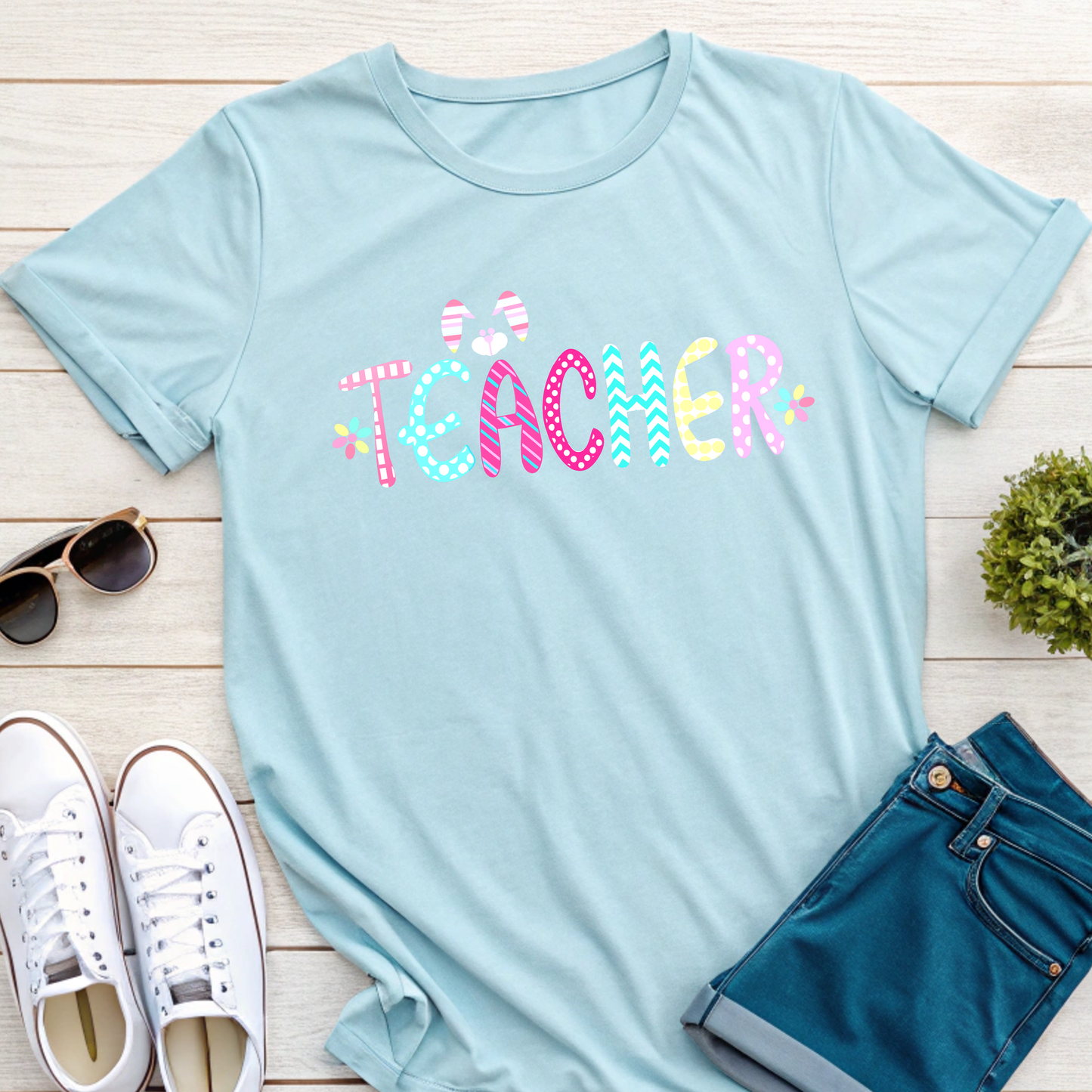 Teacher Easter Letters T-Shirt – The Perfect Easter Gift for Teachers!
