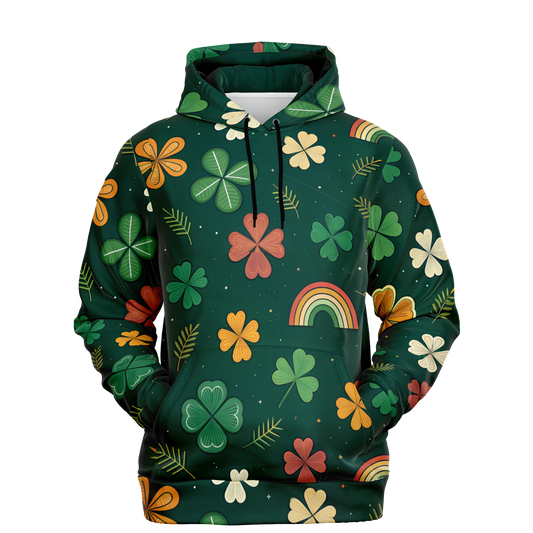 Retro 80's Shamrock Hoodie: Luck O' the Irish All-Over Print