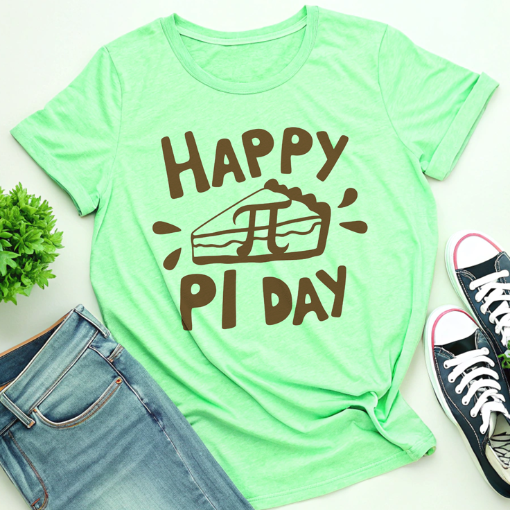 Happy Pi Day T-Shirt - Perfect Gift for Teachers with Pie Slice & Pi Symbol!