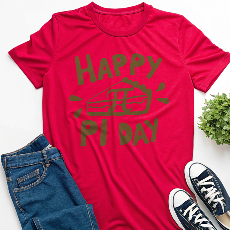 Happy Pi Day T-Shirt - Perfect Gift for Teachers with Pie Slice & Pi Symbol!