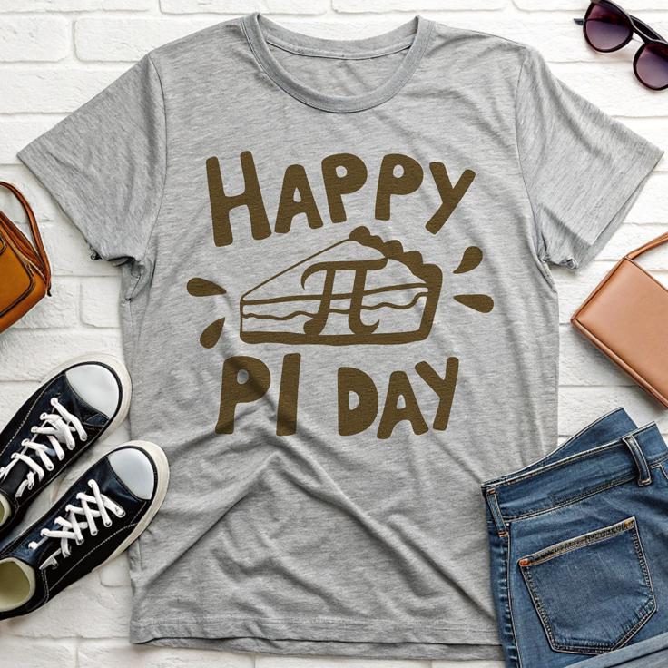 Happy Pi Day T-Shirt - Perfect Gift for Teachers with Pie Slice & Pi Symbol!