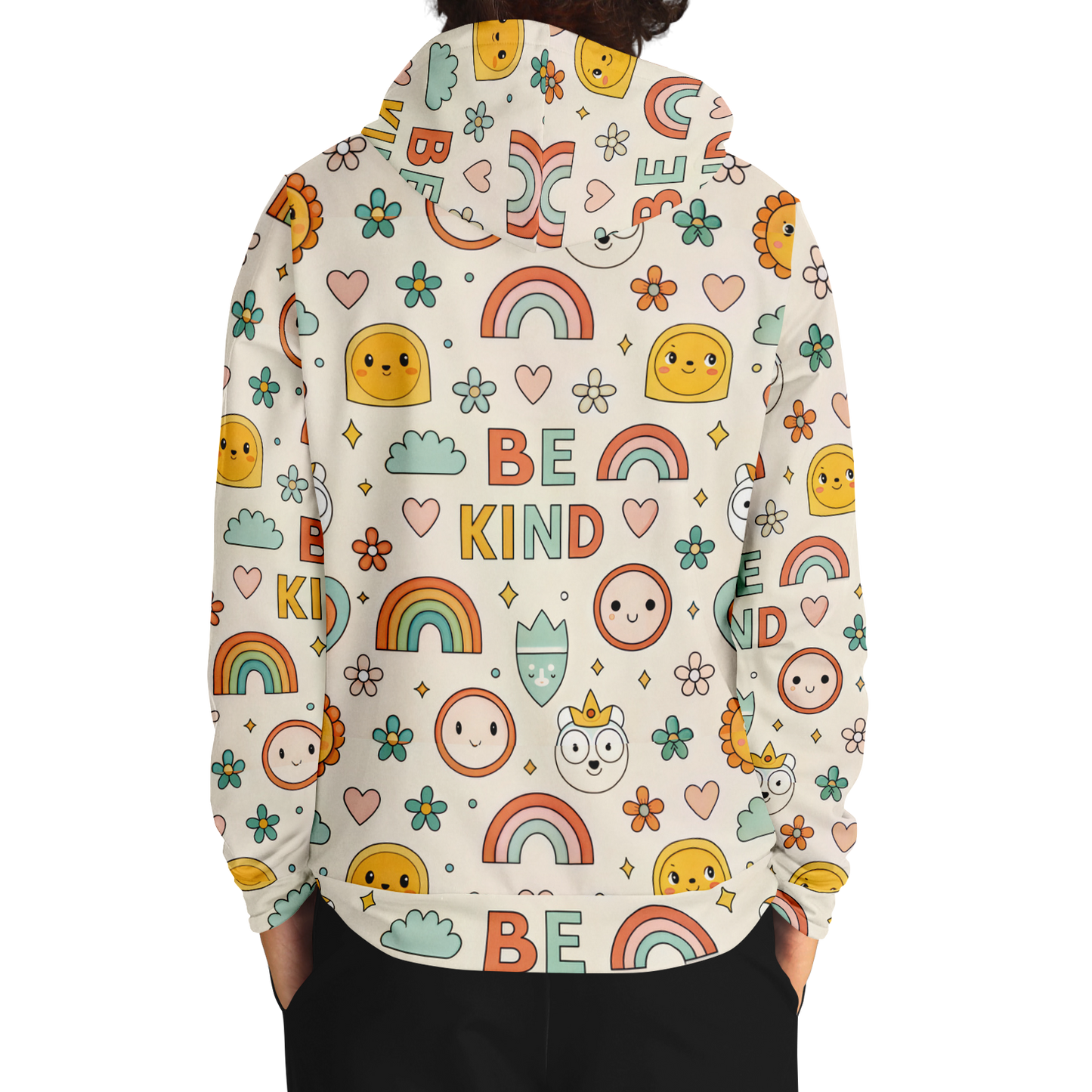 Be Kind Hoodie: Adventurous All-Over Print to Make You Smile