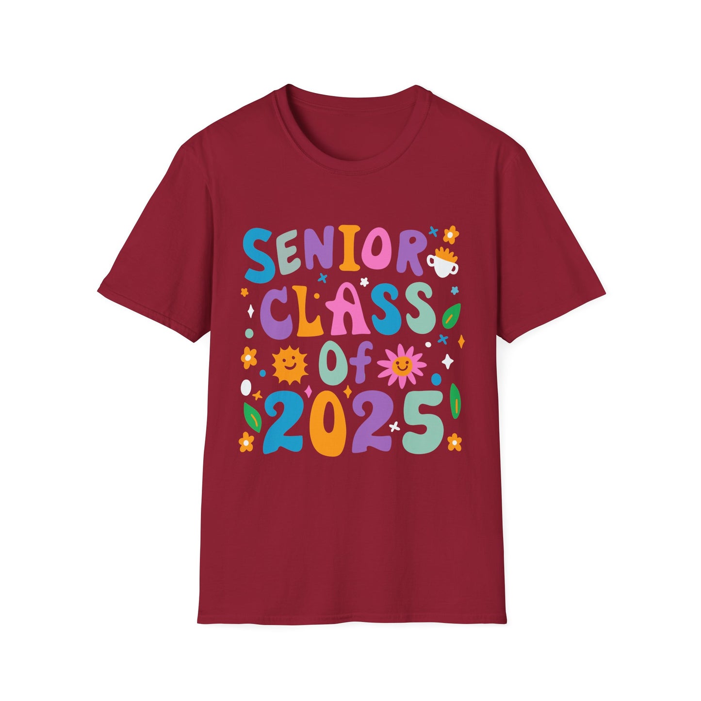 Senior Class of 2025 T-Shirt, Fun Color Letters, Senior Graduation