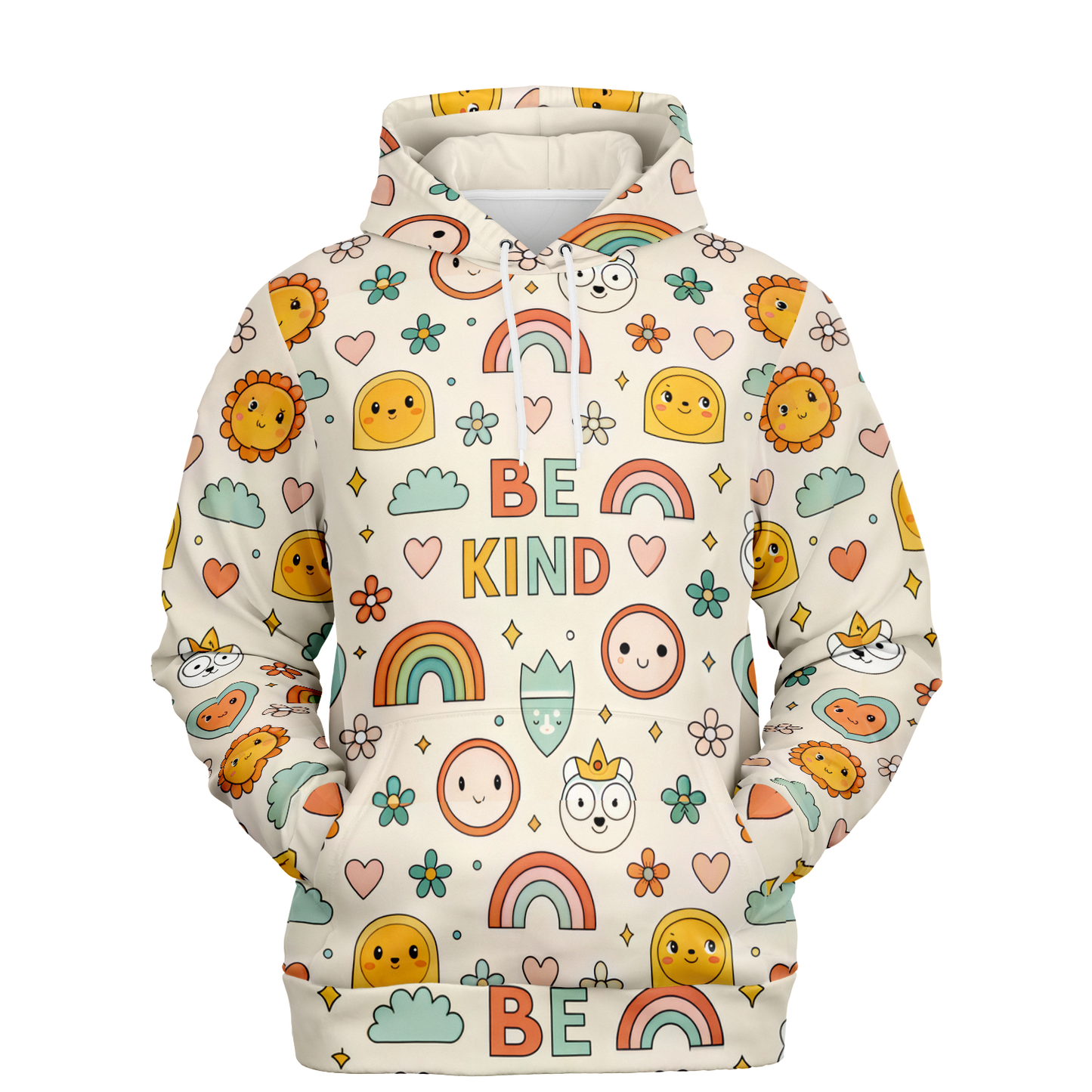 Be Kind Hoodie: Adventurous All-Over Print to Make You Smile