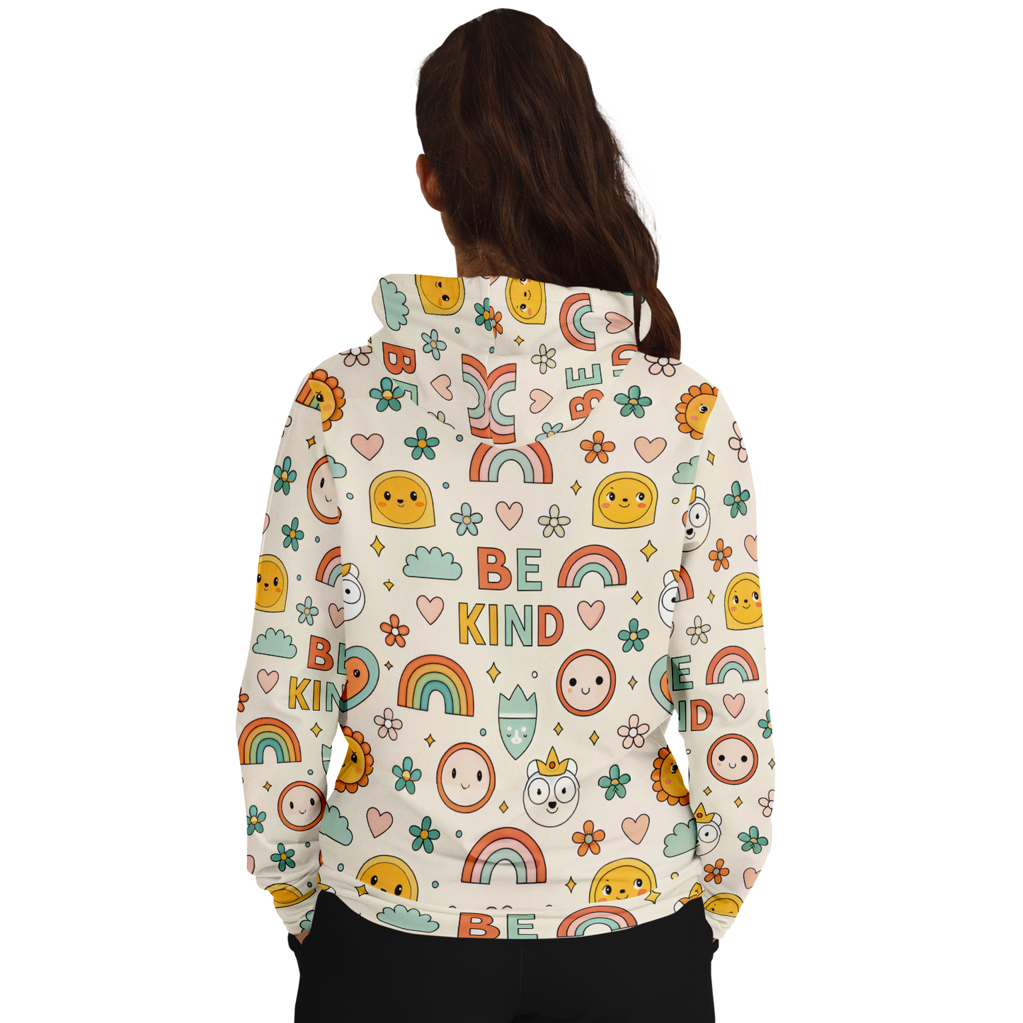 Be Kind Hoodie: Adventurous All-Over Print to Make You Smile