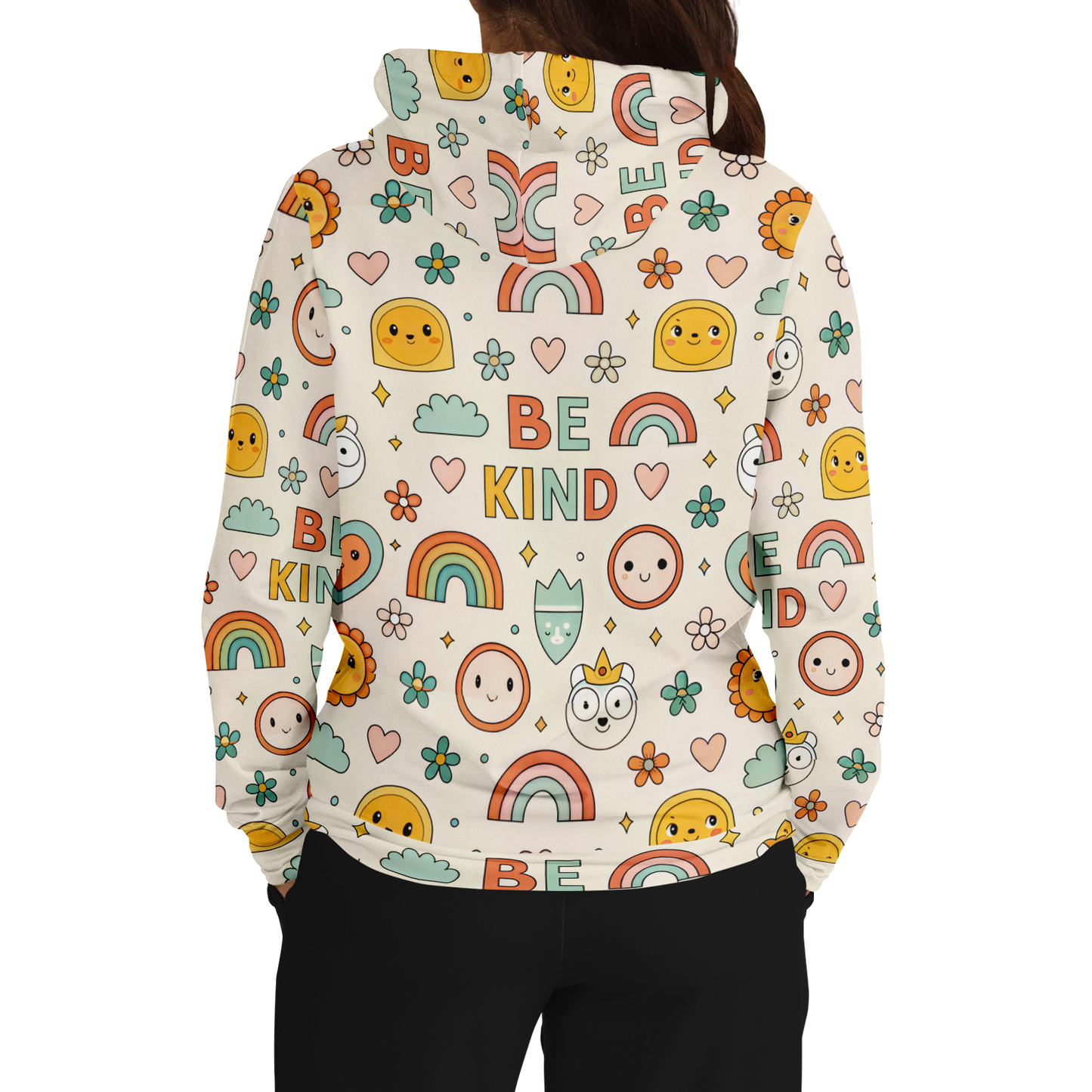 Be Kind Hoodie: Adventurous All-Over Print to Make You Smile