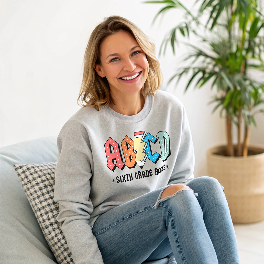 ABCD Rocks Teacher Sweatshirt (elementary school grade personalization)