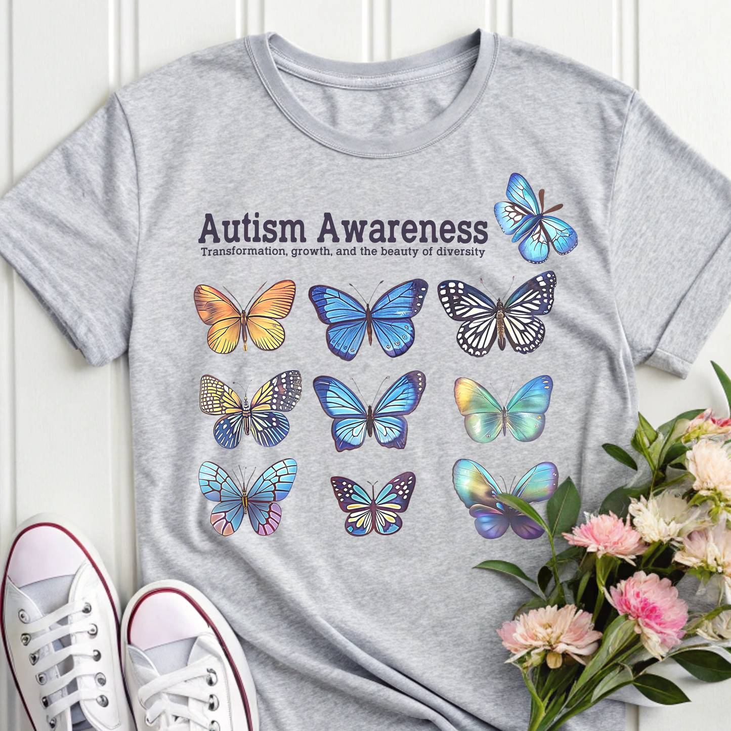 Autism Awareness Butterfly Tee – A Colorful Symbol of Growth & Change