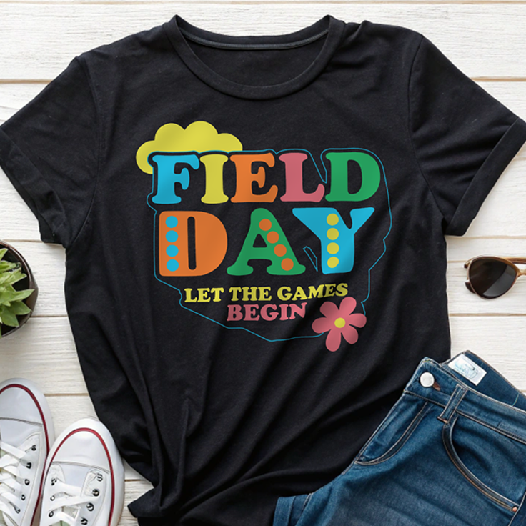 Field Day Fun - Let the Games Begin T-Shirt: Retro and Colorful Design!