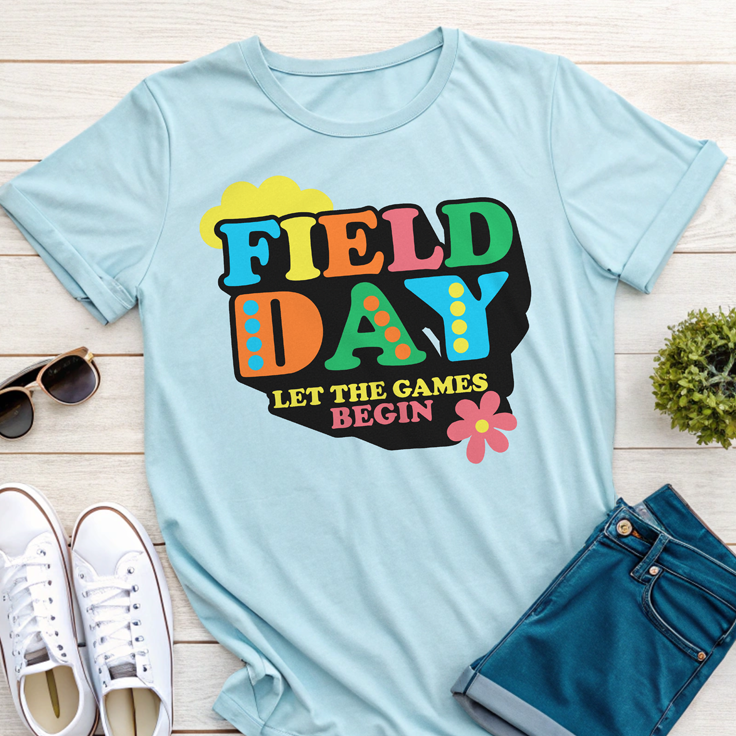Field Day Fun - Let the Games Begin T-Shirt: Retro and Colorful Design!