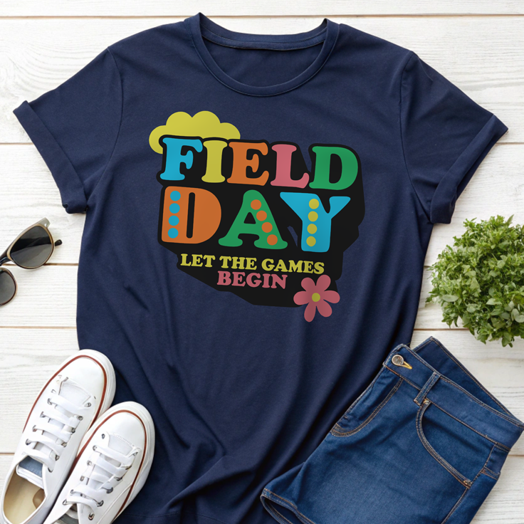 Field Day Fun - Let the Games Begin T-Shirt: Retro and Colorful Design!