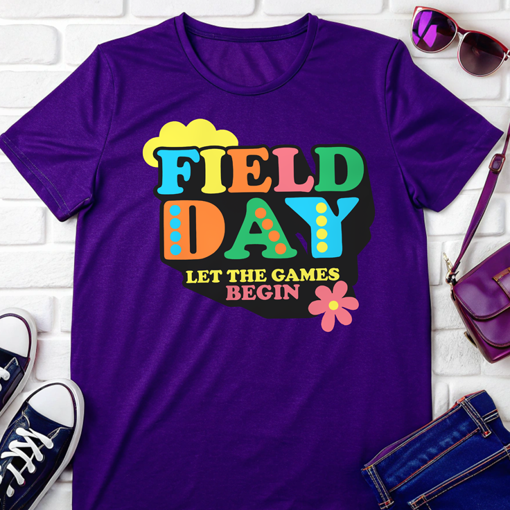 Field Day Fun - Let the Games Begin T-Shirt: Retro and Colorful Design!