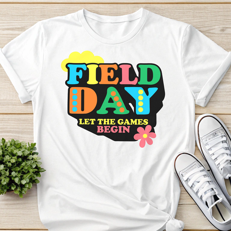 Field Day Fun - Let the Games Begin T-Shirt: Retro and Colorful Design!