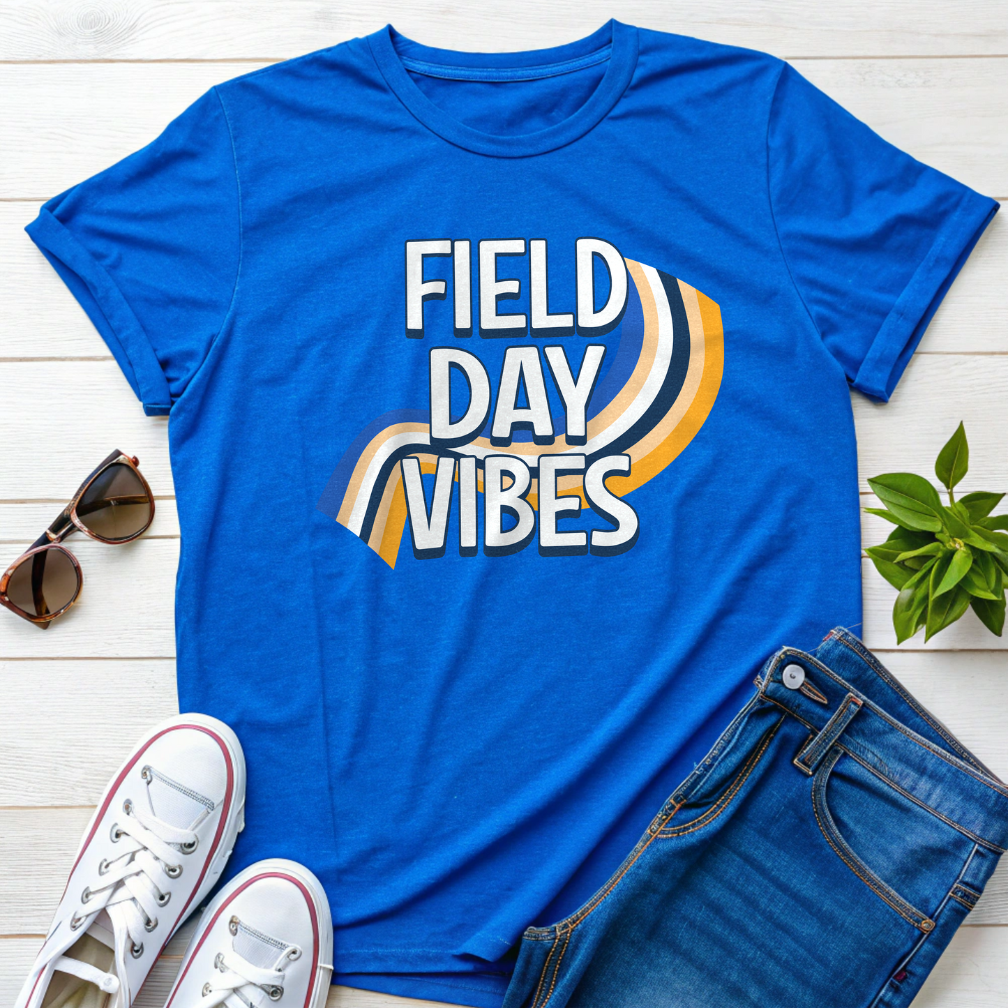 Field Day Vibes Teacher T-shirt, Retro Styling Field Day Shirt